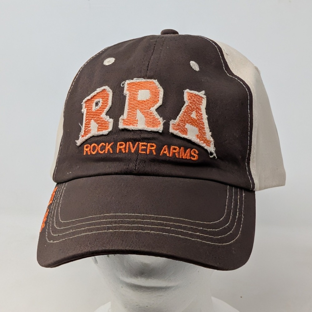 Rock River Arms RRA Hat Brown Tan Embroidered Baseball Cap Freeform Est 1996